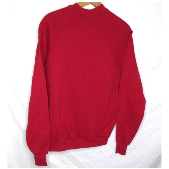 Activewear Sweatshirt Adult Size Large Red Cotton Blend Made in USA Blank - Picture 4 of 9